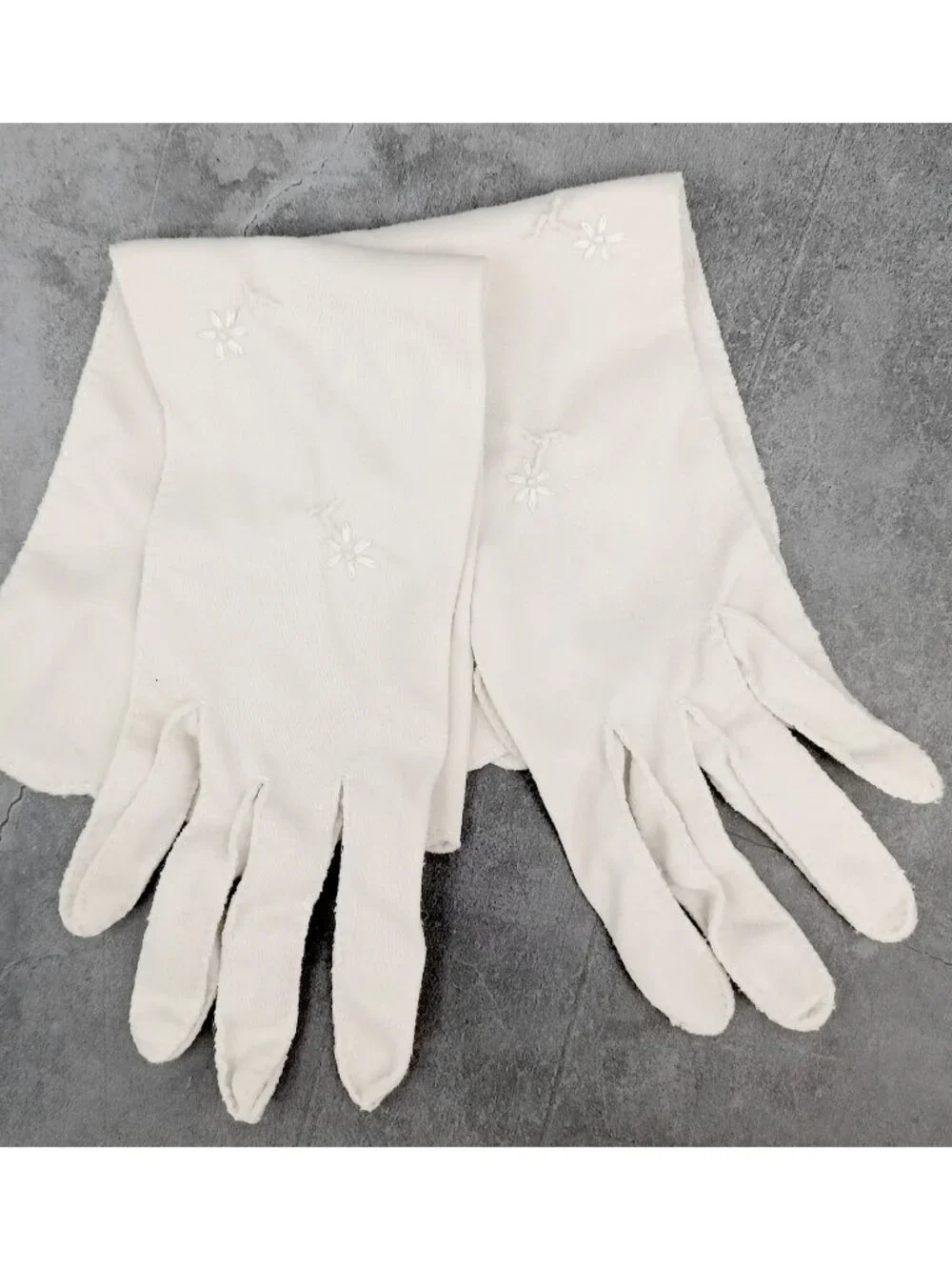Van Raalte Vandoe Formal Evening Opera Gloves Off White Size 6.5 Length 13